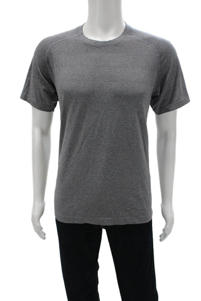 Lululemon Mens Basic Gray Polyester Blend Crew Neck T-Shirt Size M