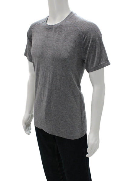 Lululemon Mens Basic Gray Polyester Blend Crew Neck T-Shirt Size M
