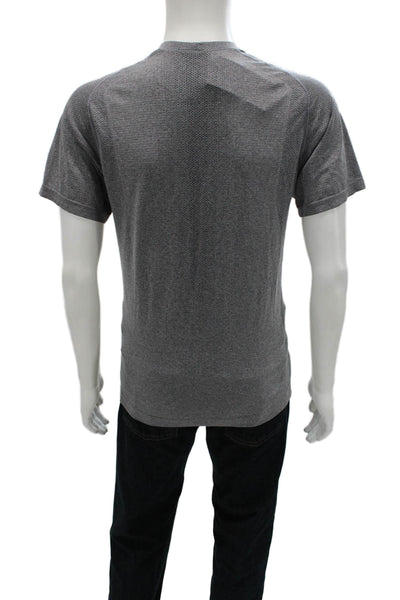 Lululemon Mens Basic Gray Polyester Blend Crew Neck T-Shirt Size M