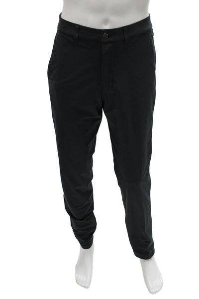 Lululemon Mens Tapered Pants Black Polyester Blend Button Size 32
