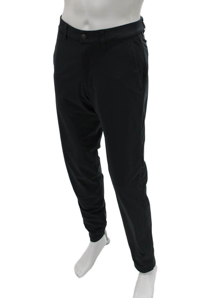 Lululemon Mens Tapered Pants Black Polyester Blend Button Size 32