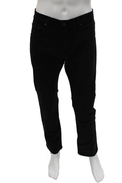 AG Adriano Goldschmied Mens Black Straight Jeans Cotton Blend Size 32