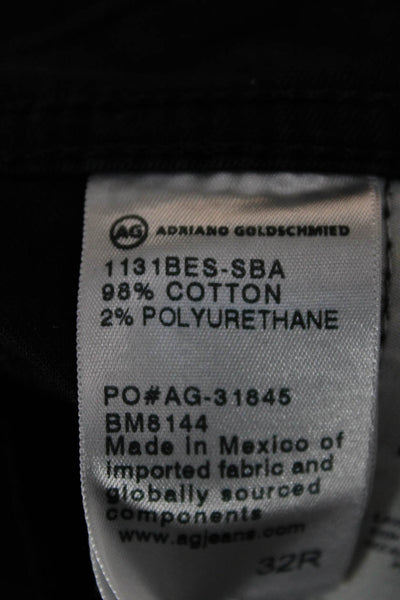 AG Adriano Goldschmied Mens Black Straight Jeans Cotton Blend Size 32