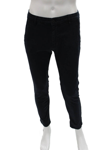 Zara Mens Chino Pants Blue Cotton Blend Solid Size 31