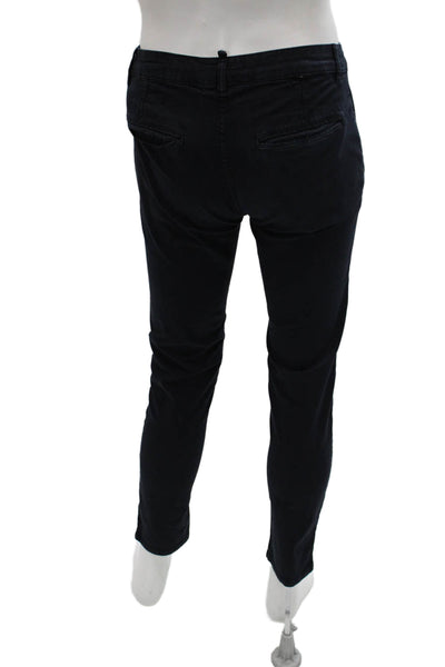 Zara Mens Chino Pants Blue Cotton Blend Solid Size 31