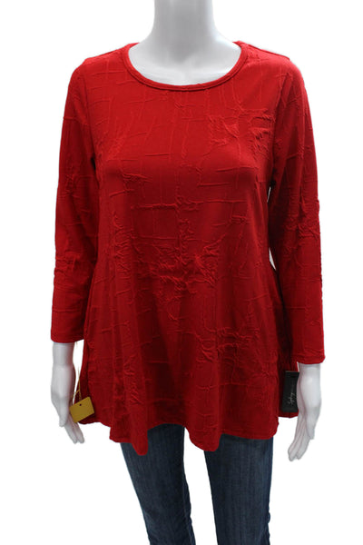 Sydney Women Tunic Red 3/4 Sleeve Round Neck Size XL