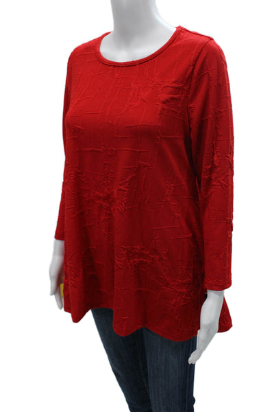 Sydney Women Tunic Red 3/4 Sleeve Round Neck Size XL