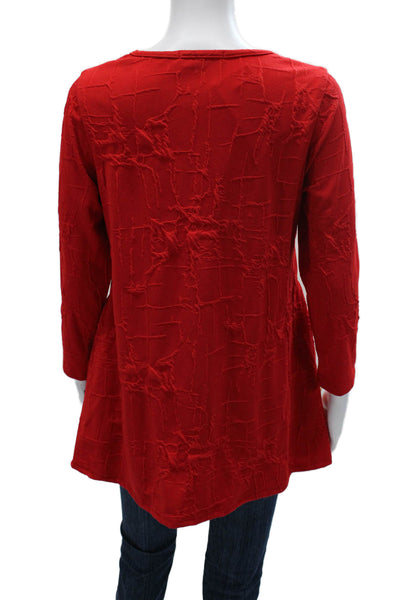 Sydney Women Tunic Red 3/4 Sleeve Round Neck Size XL