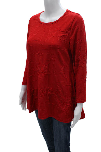 Sydney Womens Red Tunic 3/4 Sleeve Round Neck Top Size S