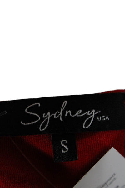Sydney Womens Red Tunic 3/4 Sleeve Round Neck Top Size S