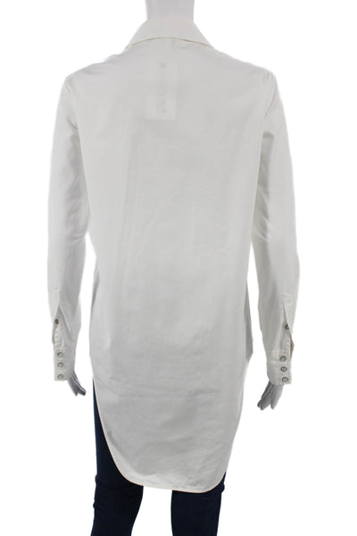 Rag & Bone Womens White Cotton Collared Tunic Button Up Long Sleeve Size S