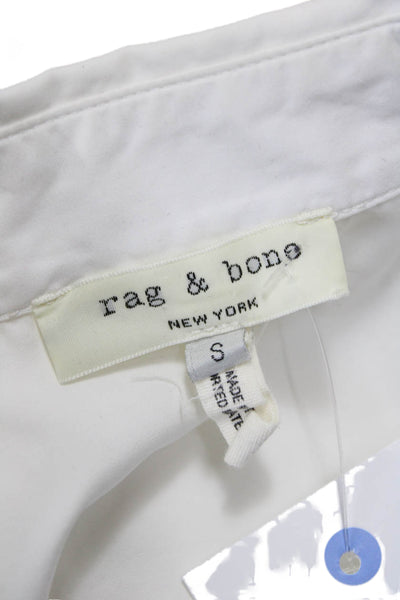 Rag & Bone Womens White Cotton Collared Tunic Button Up Long Sleeve Size S