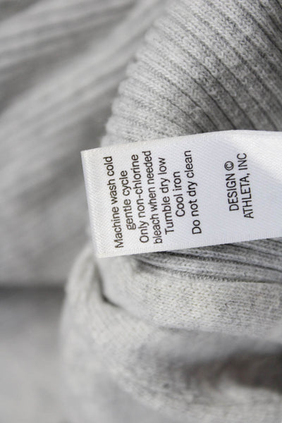Athleta Women Sweater Dress Gray Cowl Neck Long Sleeve Cotton Short Size S