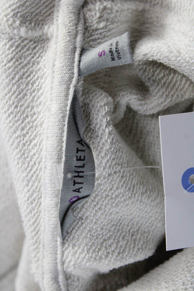 Athleta Women Sweater Dress Gray Cowl Neck Long Sleeve Cotton Short Size S