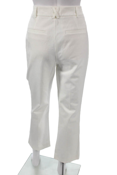 Maeve Anthropologie Womens Cropped White Cotton Blend Pants Size 10