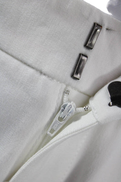 Maeve Anthropologie Womens Cropped White Cotton Blend Pants Size 10