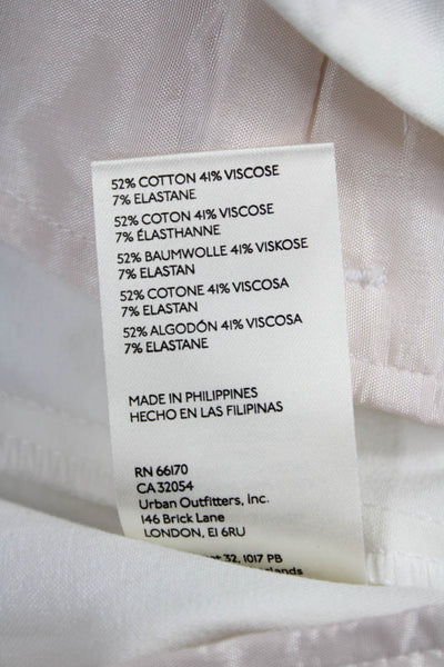 Maeve Anthropologie Womens Cropped White Cotton Blend Pants Size 10