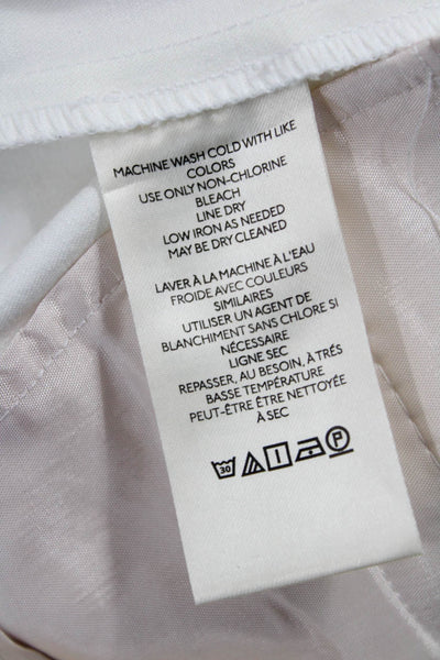 Maeve Anthropologie Womens Cropped White Cotton Blend Pants Size 10