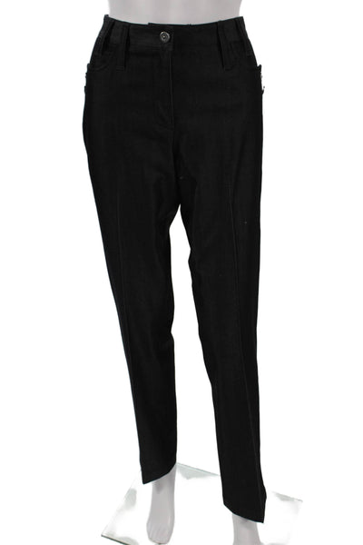Per Se Women Dress Pants Black Wool Button 25 Inseam Size 4