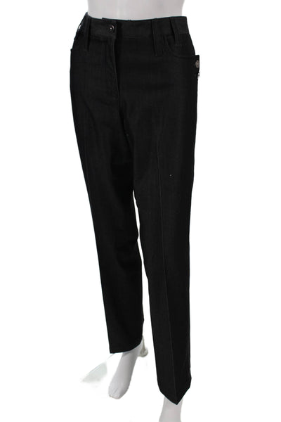 Per Se Women Dress Pants Black Wool Button 25 Inseam Size 4