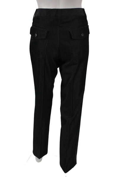 Per Se Women Dress Pants Black Wool Button 25 Inseam Size 4