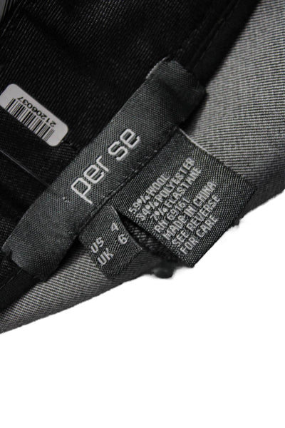 Per Se Women Dress Pants Black Wool Button 25 Inseam Size 4