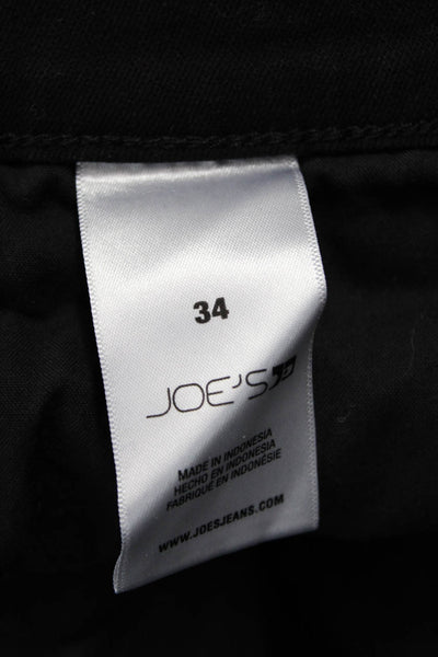 Joes Womens Straight Jeans Low Rise Black Cotton Size 34