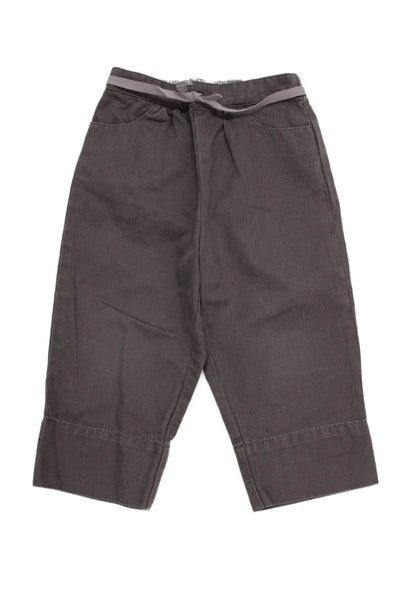 Bonpoint Girls Cotton Tie Detail Casual Pants Gray Size 18 Months