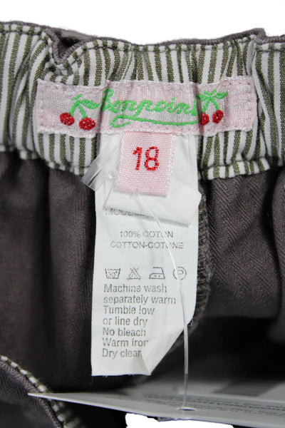 Bonpoint Girls Cotton Tie Detail Casual Pants Gray Size 18 Months