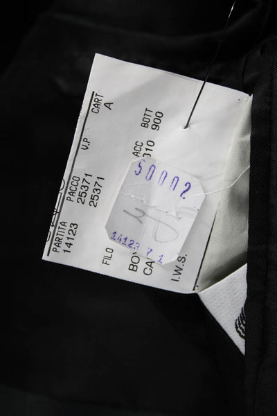 Canali Mens One Button Black Wool Suit Jacket Size 50