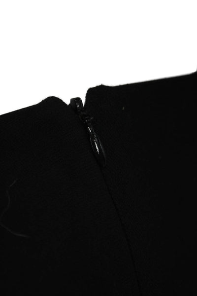 Rosetta Getty Women A-Line One Shoulder Midi Viscose Dress Black Zip Size L