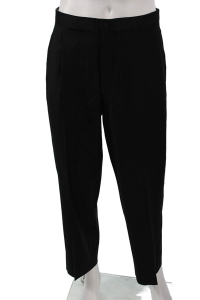 Trussini Mens Dress Pants Black Wool Button Size 50