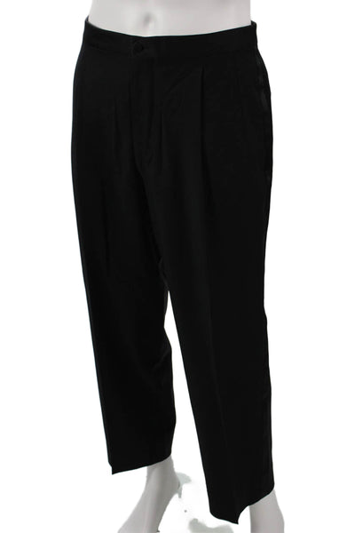 Trussini Mens Dress Pants Black Wool Button Size 50