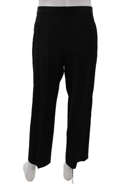 Trussini Mens Dress Pants Black Wool Button Size 50