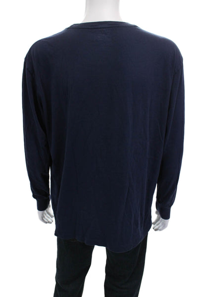 Polo Ralph Lauren Mens Long Sleeve Cotton Crew Neck T-Shirt Blue Size L