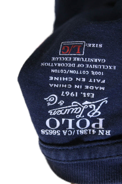Polo Ralph Lauren Mens Long Sleeve Cotton Crew Neck T-Shirt Blue Size L