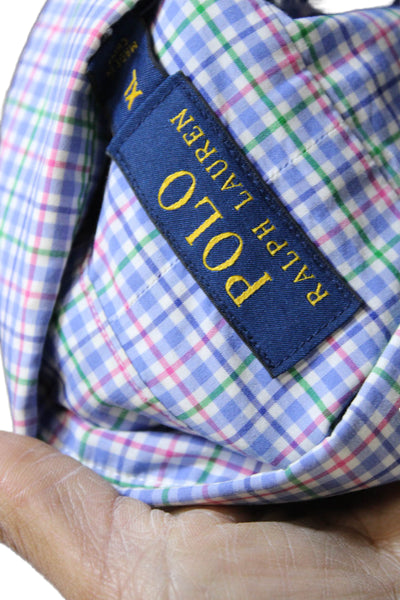 Polo Ralph Lauren Mens Button Up Blue Check Long Sleeve Shirt Size XL