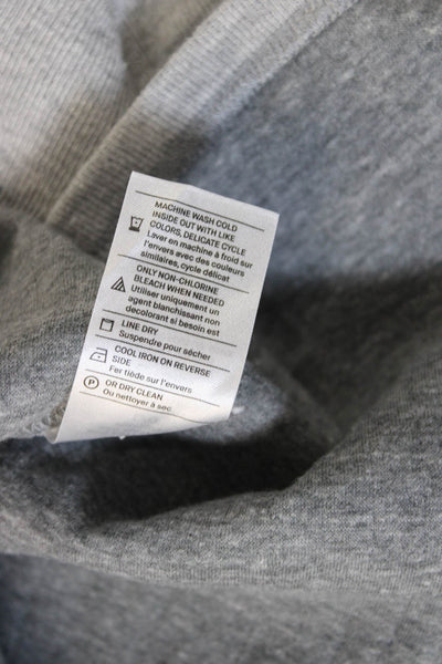 Vince Mens Gray Cotton Pullover Hoodie Long Sleeve Drawstring Size L