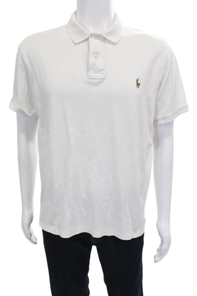 Polo Ralph Lauren Mens Polo Shirt White Short Sleeve 100% Cotton Size XL