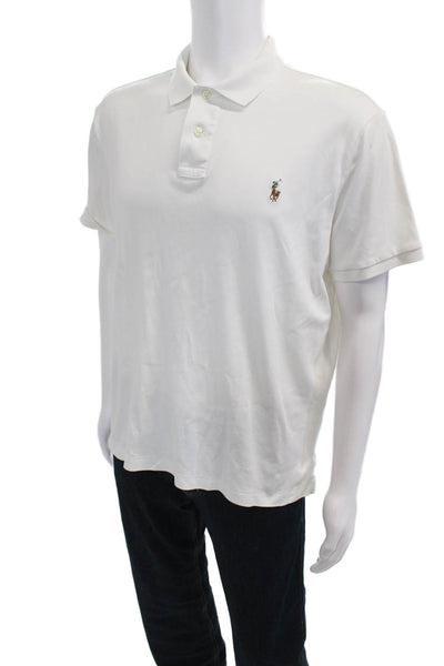 Polo Ralph Lauren Mens Polo Shirt White Short Sleeve 100% Cotton Size XL
