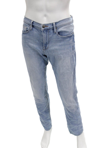 Frame Denim Mens Tapered Jeans Blue Cotton Button Size 33