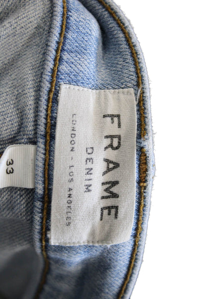 Frame Denim Mens Tapered Jeans Blue Cotton Button Size 33