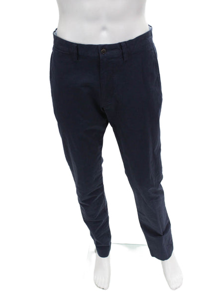 Polo Ralph Lauren Mens Chino Pants Blue Cotton Button Solid Size 34