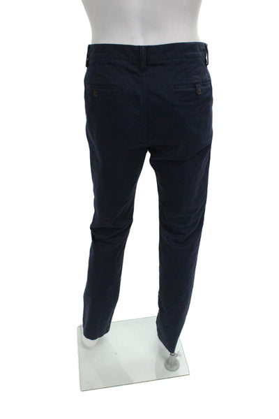 Polo Ralph Lauren Mens Chino Pants Blue Cotton Button Solid Size 34