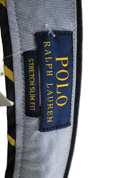 Polo Ralph Lauren Mens Chino Pants Blue Cotton Button Solid Size 34
