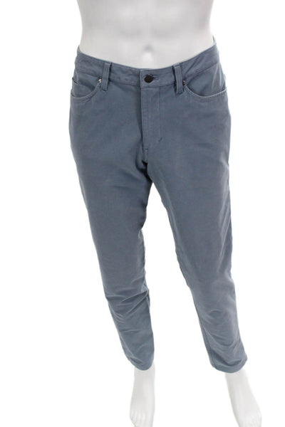 Lululemon Mens Blue Chino Pants Polyester Button Closure Size 33