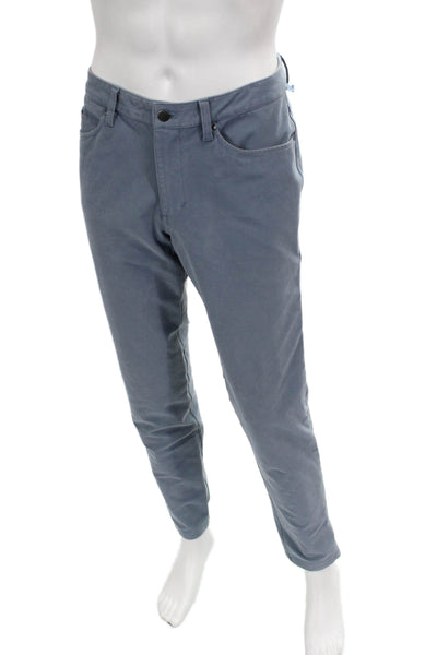 Lululemon Mens Blue Chino Pants Polyester Button Closure Size 33