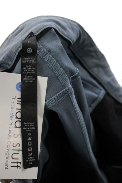 Lululemon Mens Blue Chino Pants Polyester Button Closure Size 33