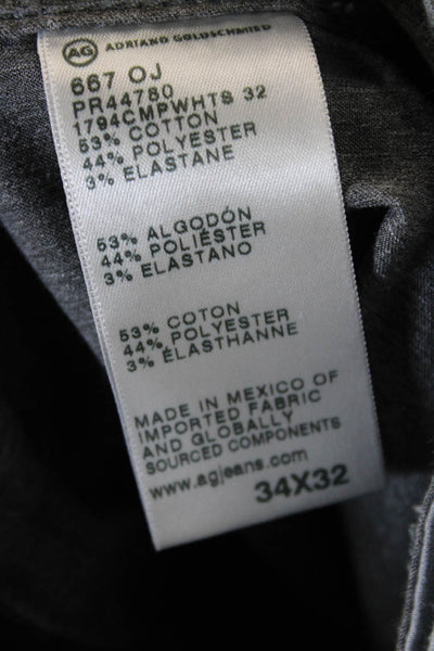 AG Mens Chino Pants Gray Cotton Size 34