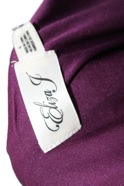 Eliza J Womens Sheath Dress Purple One Shoulder Sleeveless Zip Mini Size 4